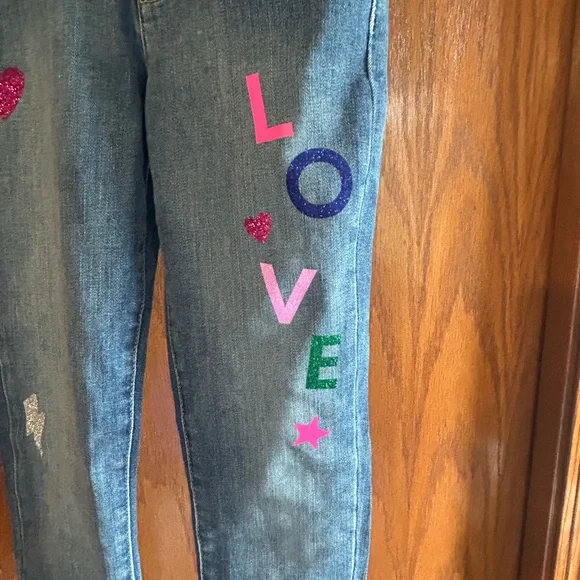 GAP Blue Skinny Jeans with Pink Accents - Picture 3 of 7